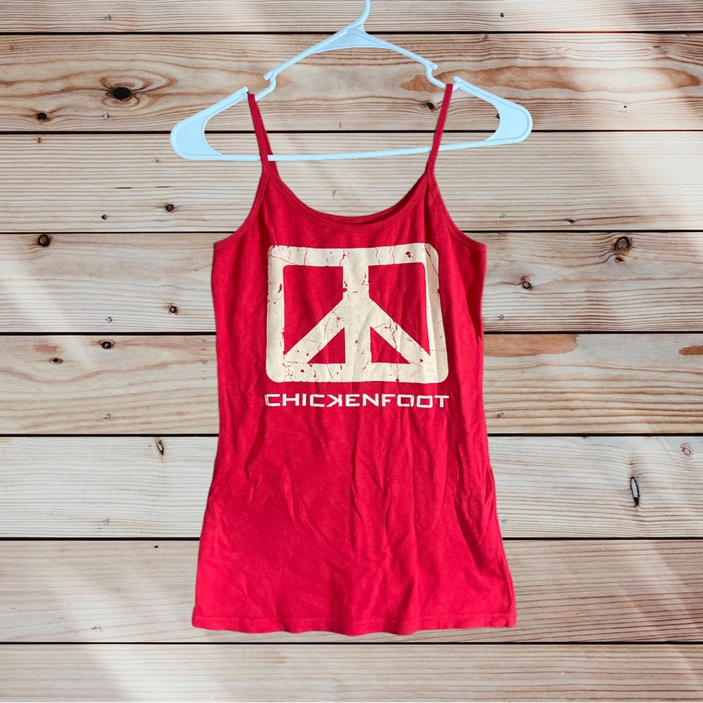 Womens y2k Chickenfoot Red Tank top Fits Medium Hard rock